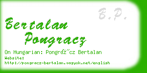 bertalan pongracz business card